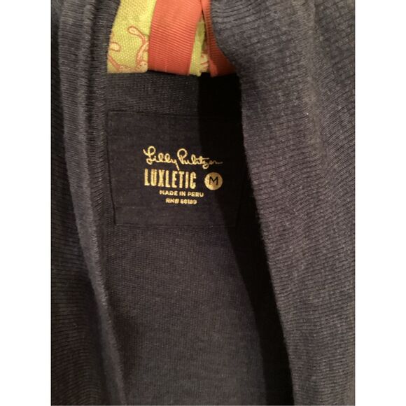 Lilly Pulitzer Luxletic Elena Wrap Sz M Oyster Bay Navy Loungwear - Picture 3 of 8